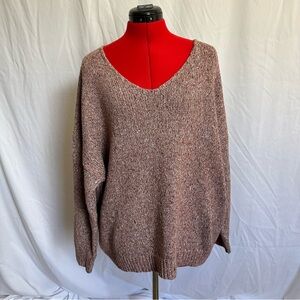 Main Strip Brown V-Neck Sweater